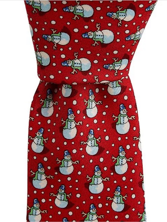 Vineyard Vines Other - Vineyard Vines Boys Snowman Printed Tie in Lighthouse Red NWT